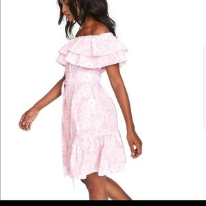 Lisa Marie Fernandez Floral Pink Off Shoulder Dres